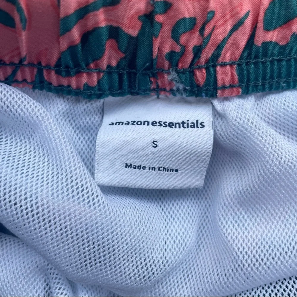 Amazon Essentials Men Swim Trunks Orange Green Blue Coral Shorts- size Small